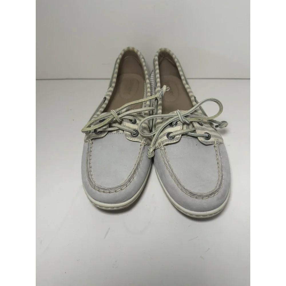 Women's Sperry Top-Sider Firefish Stripe Mesh Light Grey Boat‎ Shoes 10M